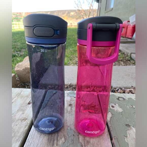 •CONTIGO•Jackson•24 oz each•2 Pack•(1) Hot Pink and (1) Blue Corn•Like NEW! - Picture 4 of 5